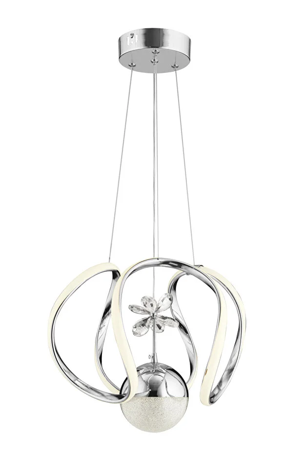 Kumandalı Bigiee Gümüş Üç Renk Lüx Ledli Modern Led Avize